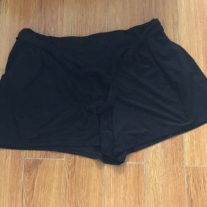 Black Plus front tie shorts